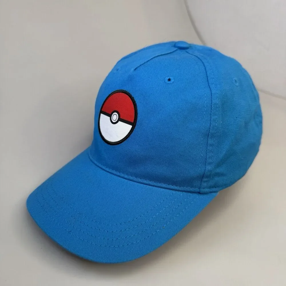 Pokemon Hat Cap Blue 100% Cotton Snapback Youth Adult One-Size EUC